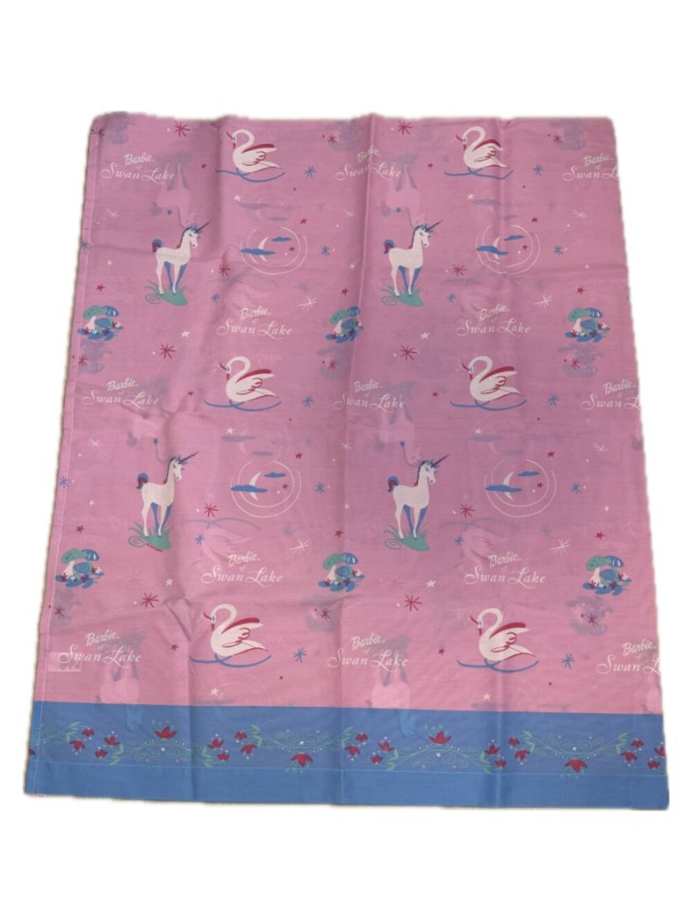 Barbie Swan Lake Full Flat bed sheet Fabric Vintage y2k